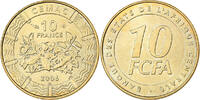 Central African States 10 Francs Paris, Brass, KM:19 -