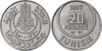 Tunisia 20 Francs Muhammad al-Amin Bey, Paris, Copper-nickel -