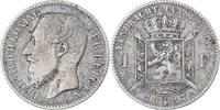 Belgium Franc Leopold II, Silver, KM:29.1 -