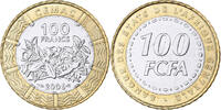 Central African States 100 Francs Paris, Bi-Metallic, KM:15 -