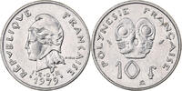 French Polynesia 10 Francs Paris, Nickel, KM:8 -