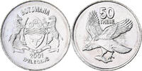 Botswana 50 Thebe British Royal Mint, Nickel plated steel -