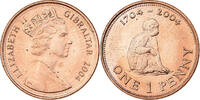 Gibraltar Penny Elizabeth II, Copper Plated Steel, KM:1046 -
