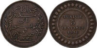 Tunisia 5 Centimes Muhammad al-Nasir Bey, Paris, Bronze -