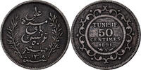 Tunisia 50 Centimes Ali Bey, Paris, Silver, KM:223 -