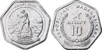Madagascar 10 Ariary Royal Canadian Mint, Stainless Steel, KM:27 -