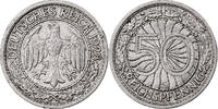 Weimar Republic 50 Reichspfennig GERMANY, WEIMAR REPUBLIC, Karlsruhe, Nickel -