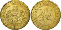 Central African States 25 Francs Paris, Brass, KM:20 -