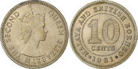 Malaya and British Borneo 10 Cents MALAYA & BRITISH BORNEO, Heaton, Copper-nickel, KM:2 -