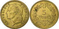 France 5 Francs Lavrillier, Aluminum-Bronze, KM:888a.2 -
