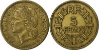 France 5 Francs Lavrillier, Aluminum-Bronze, KM:888a.2 -
