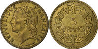 France 5 Francs Lavrillier, Aluminum-Bronze, KM:888a.1 -