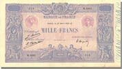 France 1000 Francs Banknote, 1 000 F 1889-1926 ''Bleu et Rose'' -