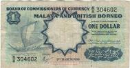 Malaya and British Borneo 1 Dollar 1959 Banknote, 1959-03-01, KM:8a VF(20-25)
