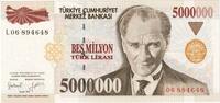 Turkey 5,000,000 Lira Banknote, 1970-01-14, KM:210 -