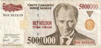 Turkey 5,000,000 Lira 1970-10-14, KM:210 -