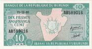 Burundi 10 Francs 01-12-86 -