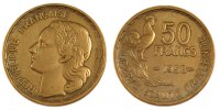 France 50 Francs Coin, Guiraud, Aluminum-Bronze, Gadoury:880 -