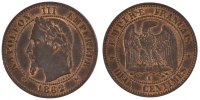 France 2 Centimes Coin, Napoleon III, Napoléon III, Bordeaux -