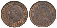 France 10 Centimes Coin, Napoleon III, Napoléon III, Bordeaux -