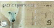 United States Dollar Banknote, 9 DOLLAR ARCTIC TERRITORIES -