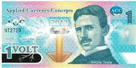 United States Not Applicable Banknote, 1 VOLT NIKOLA TESLA -