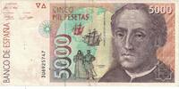 Spain 5000 Pesetas Banknote, 1992-10-12, KM:165 -
