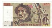 France 100 Francs Delacroix, B.1309752, Fayette:68.01 -