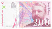 France 200 Francs Eiffel, G 021297950, Fayette:75.1, KM:159a -