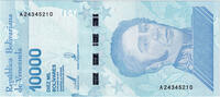 Venezuela 10000 Bolivares Banknote, 2019-01-22 -