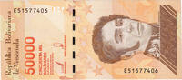 Venezuela 50,000 Bolívares Banknote, 2019-01-22 -