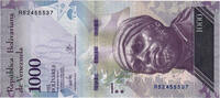 Venezuela 1000 Bolivares Banknote, 2017-03-23 -