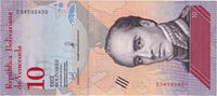 Venezuela 10 Bolívares Banknote, 2018-01-15 -