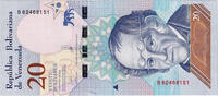 Venezuela 20 Bolivares Banknote, 2018-01-15 -