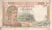 France 50 Francs Cérès, 1939-06-15, VF(30-35), Fayette:18.26, KM:85b -