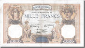 France 500 Francs Banknote, 1 000 F 1927-1940 ''Cérès et Mercure'' -