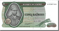 Zaire 5 Zaïres Banknote, 1977-11-24 -