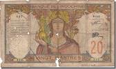 French Indochina 20 Piastres 1921 Banknote VG(8-10)
