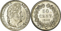 France 50 Centimes Coin, Louis-Philippe, Paris, Silver -