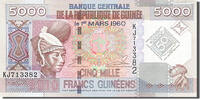 Guinée 5000 Francs 2010 Banknote, 2010-03-01 UNZ 19,95 EUR  plus 4,95 EUR verzending