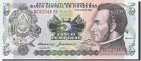 Honduras 5 Lempiras Banknote, 1980-05-08 -