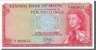 Malta 10 Shillings Banknote, 1968, KM:28a -