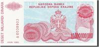Croatia 10 Milliard Dinara Banknote, 1993, KM:R28a -