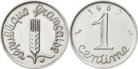 France Centime Coin, Épi, Stainless Steel, KM:928 -