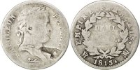 France 1/2 Franc Coin, Napoléon I, Marseille, Silver -
