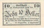 Austria 10 Heller Banknote, Haag, Texte 1920-12-31, UNC(63) Mehl:FS 318 -
