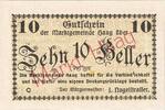Austria 10 Heller Banknote, Haag, texte 1, 1920-12-31, UNC(63) Mehl:FS 318 -