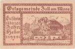 Austria 10 Heller Banknote, Zell am Moos, chalet, 1920 UNC(63) Mehl:FS 1268 -