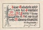 Austria 20 Heller Banknote, St Lorenz, paysage, 1920 UNC(63) Mehl:FS 904a -