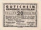 Austria 20 Heller Banknote, Maxglan, Eglise 1920-11-01, UNC(63) Mehl:FS 602a -